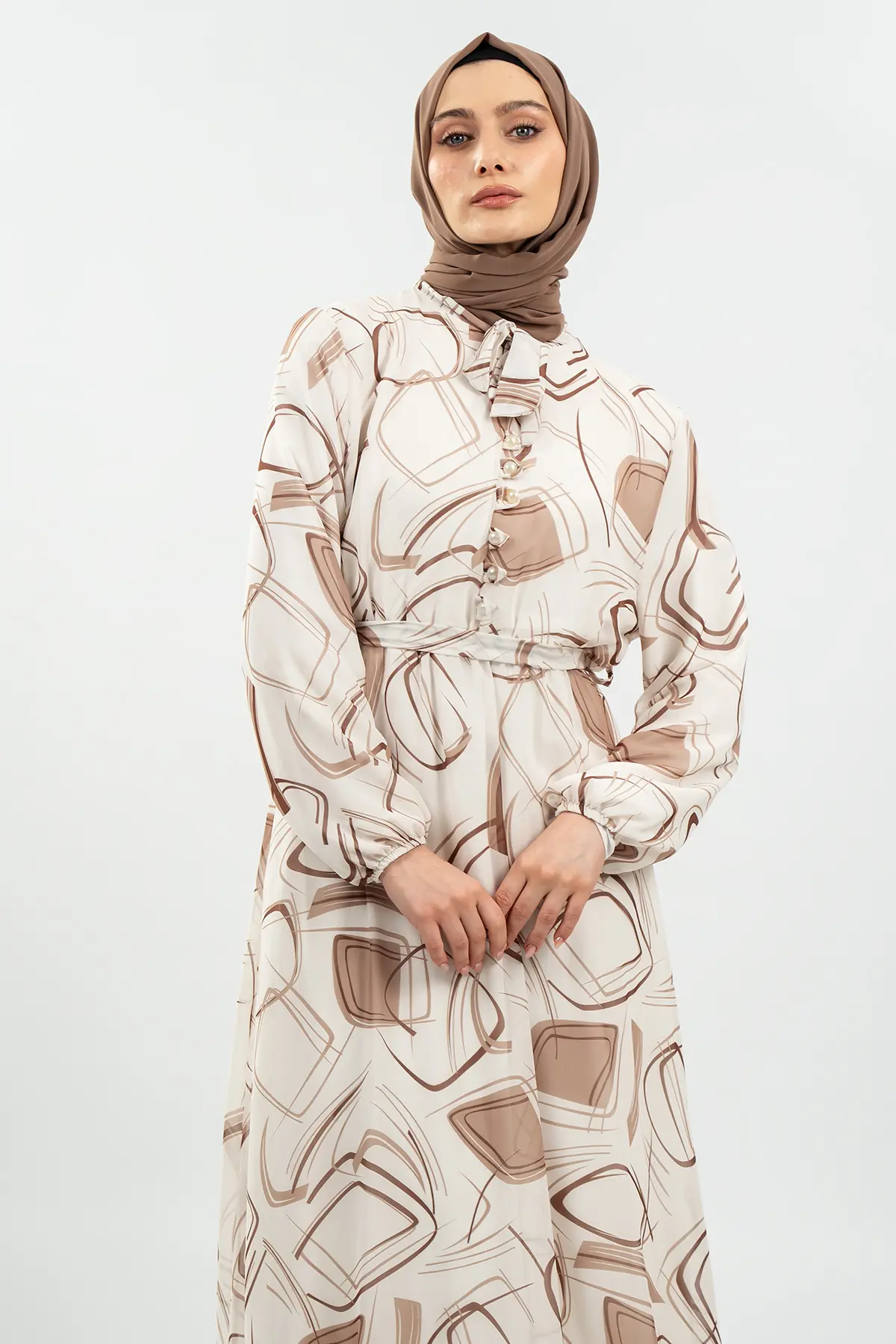 Pleated Floral Dress-detail