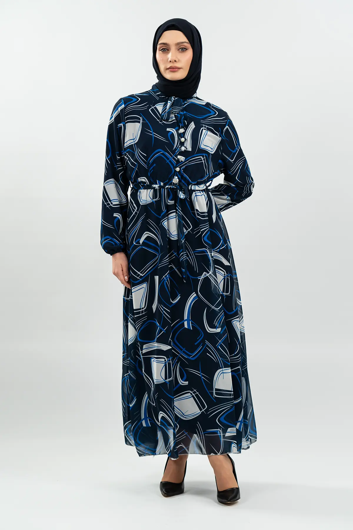 Pleated Floral Dress-detail
