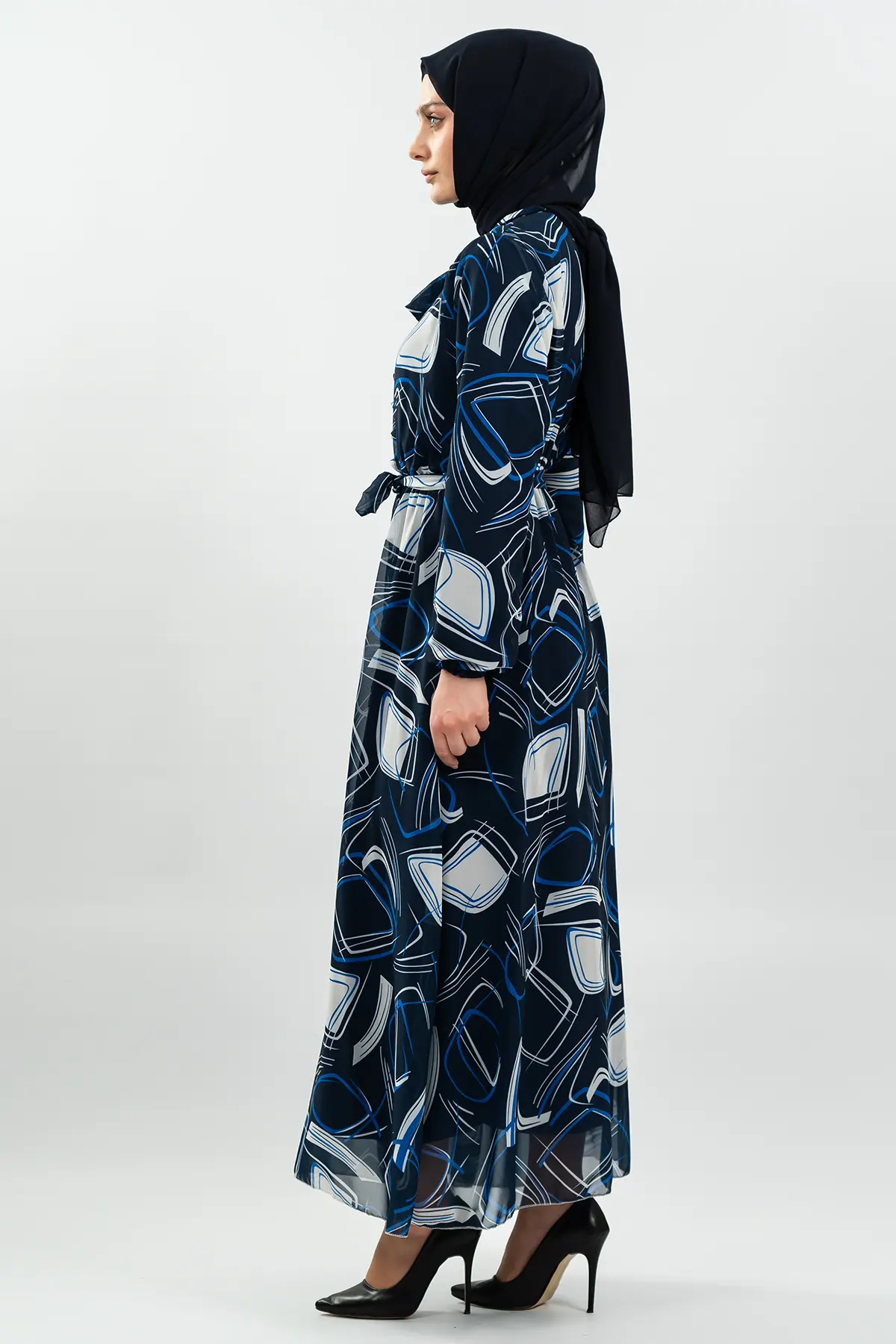 Pleated Floral Dress-detail