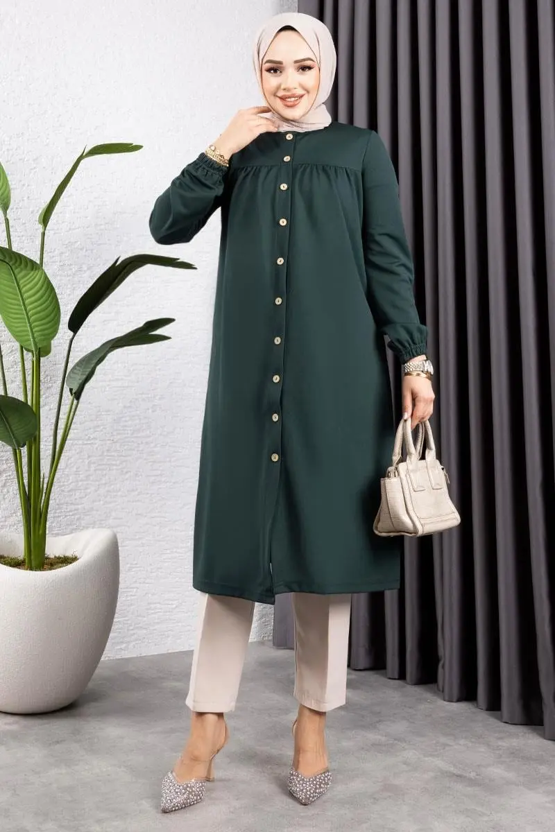 Pleated Hijab Tunic-detail