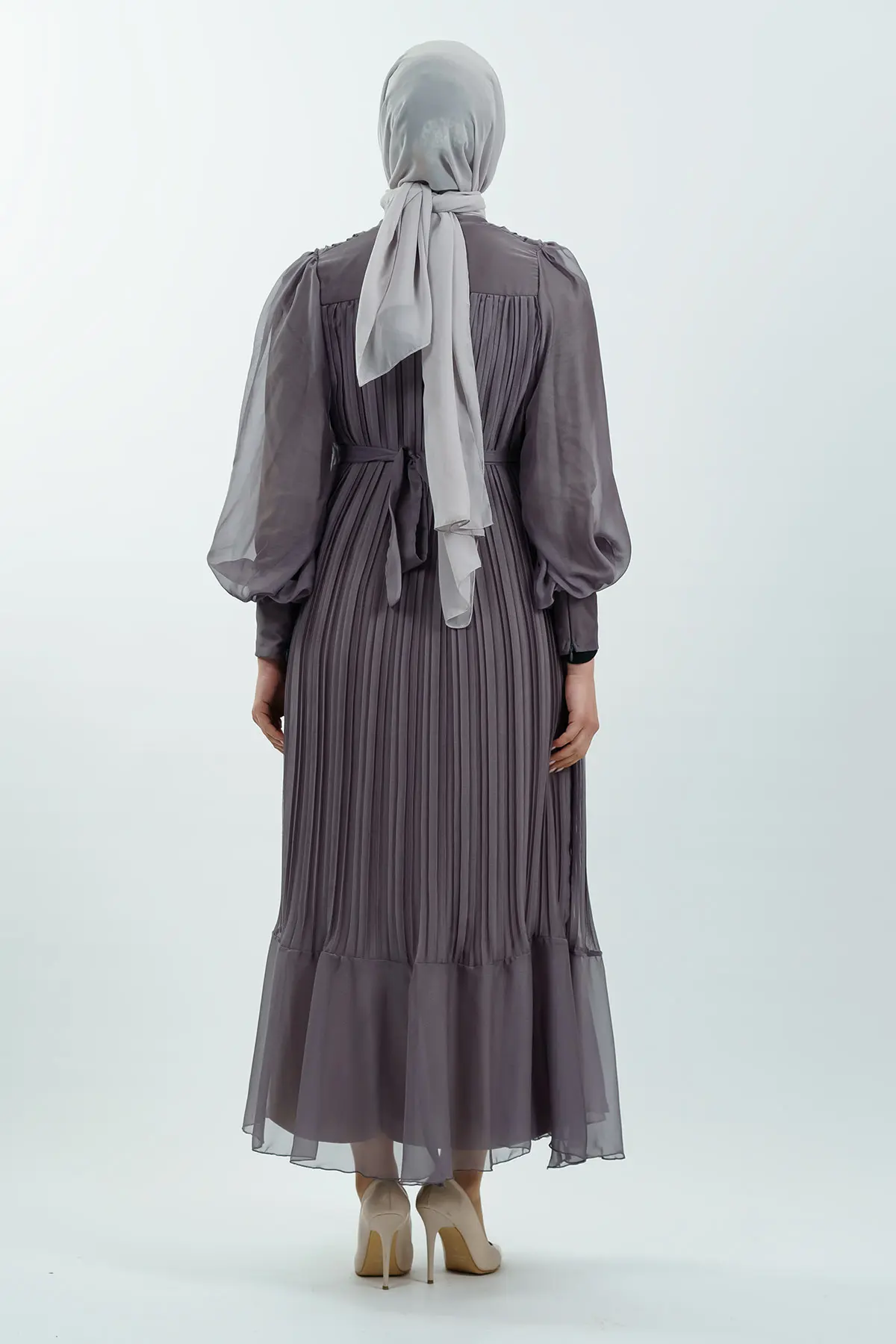 Pleated Janjan Evening Dress-detail