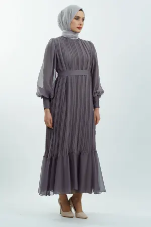 Pleated Janjan Evening Dress