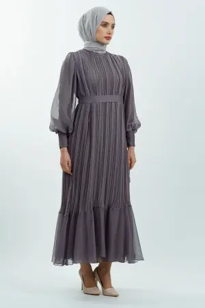 Pleated Janjan Evening Dress