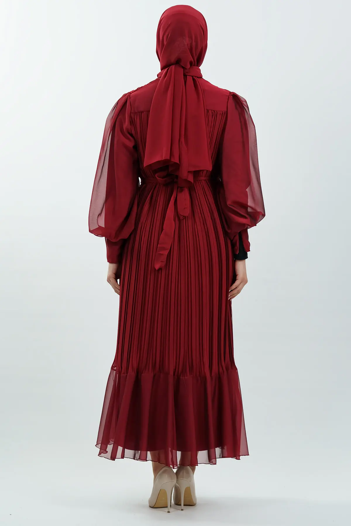 Pleated Janjan Evening Dress-detail