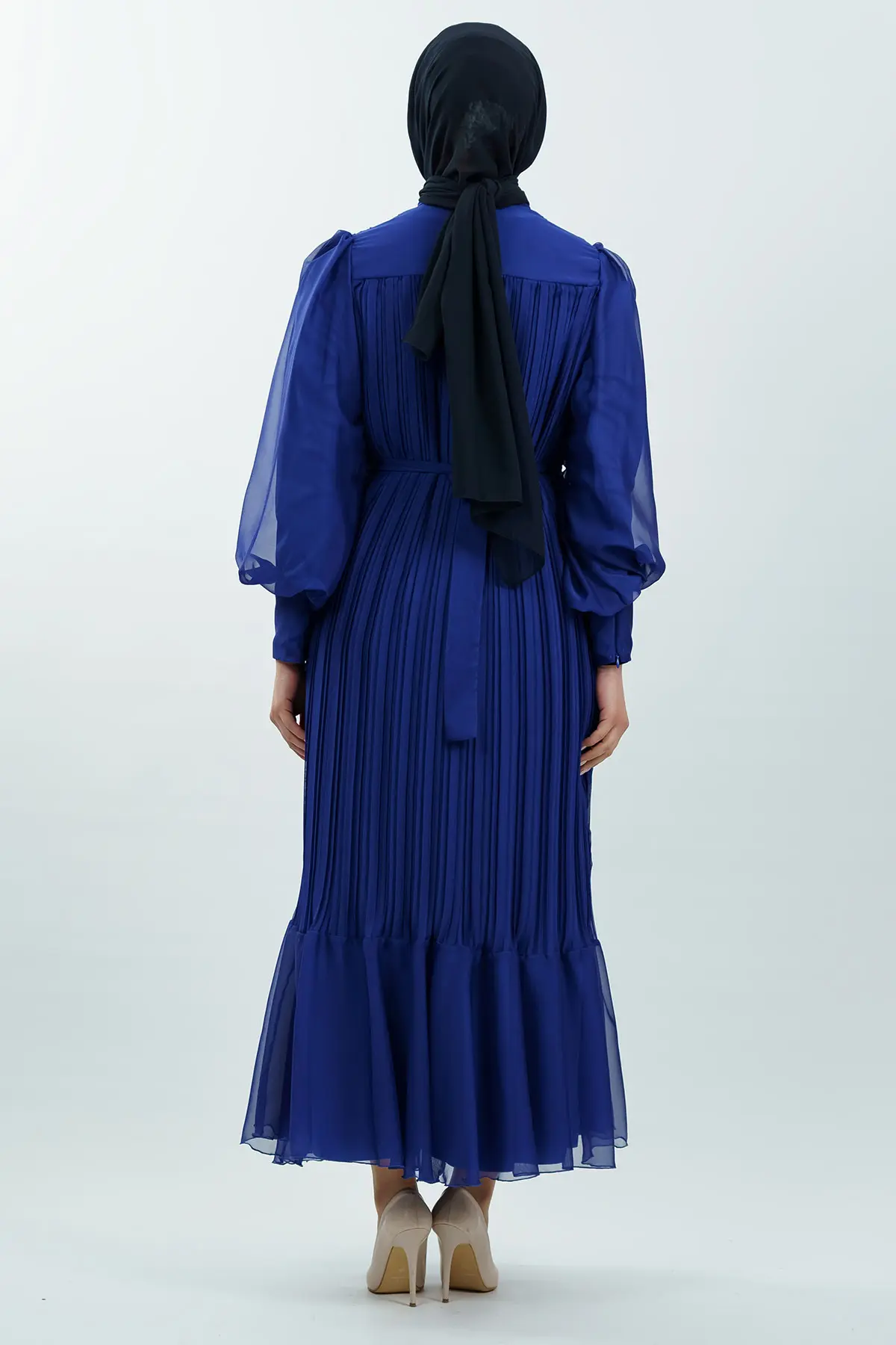 Pleated Janjan Evening Dress-detail