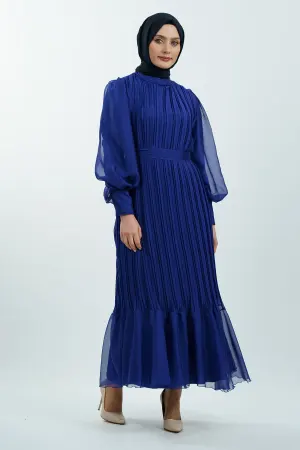 Pleated Janjan Evening Dress