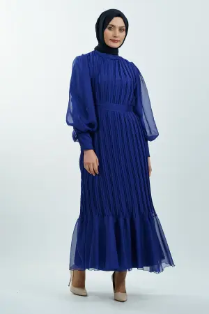 Pleated Janjan Evening Dress