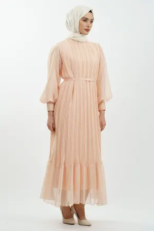 Pleated Janjan Evening Dress