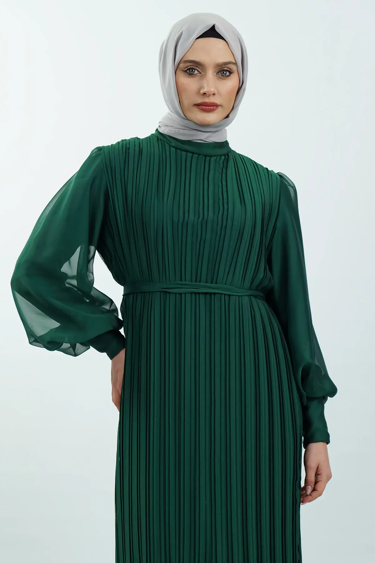 Pleated Janjan Evening Dress-detail