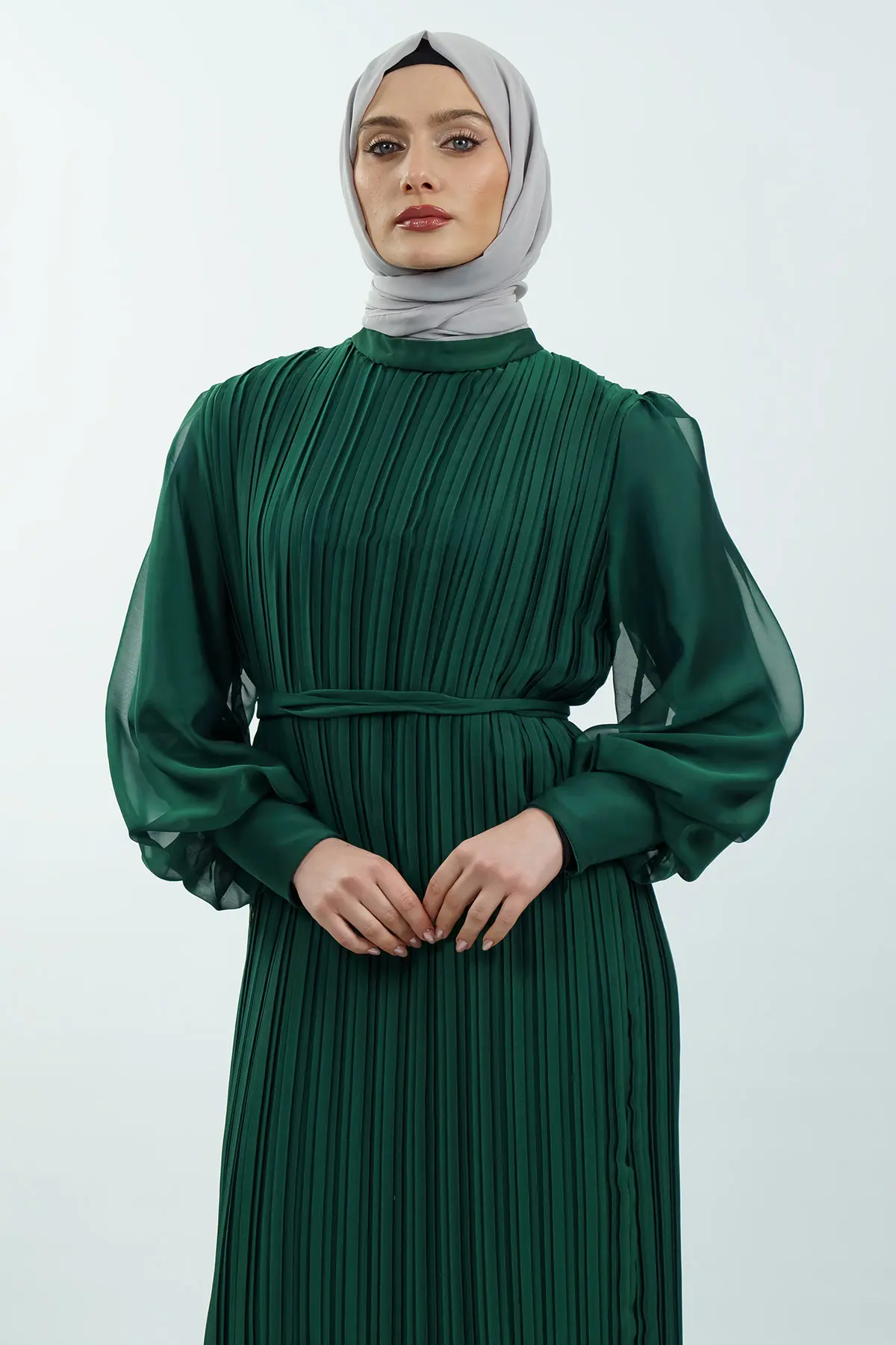 Pleated Janjan Evening Dress-detail