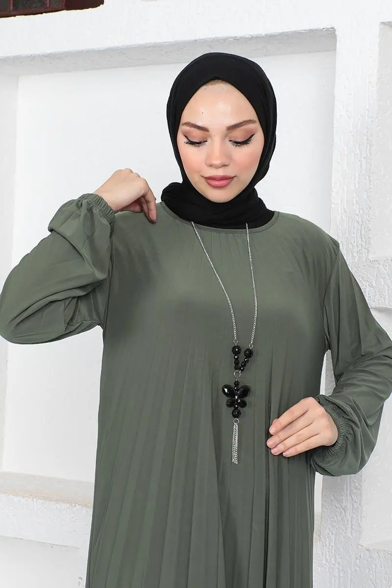 Pleated Sandy Dress-detail