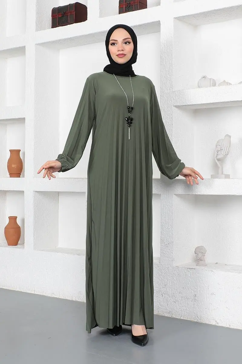 Pleated Sandy Dress-detail