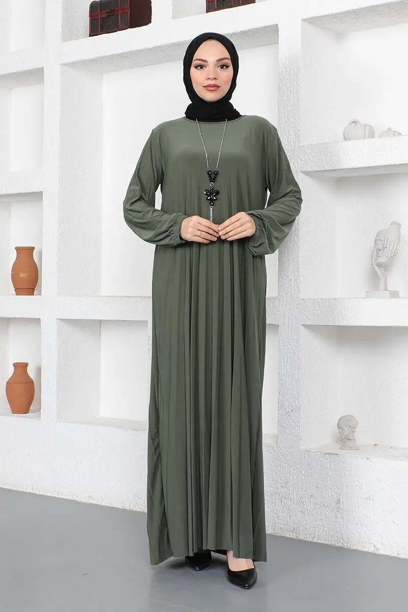 Pleated Sandy Dress-detail