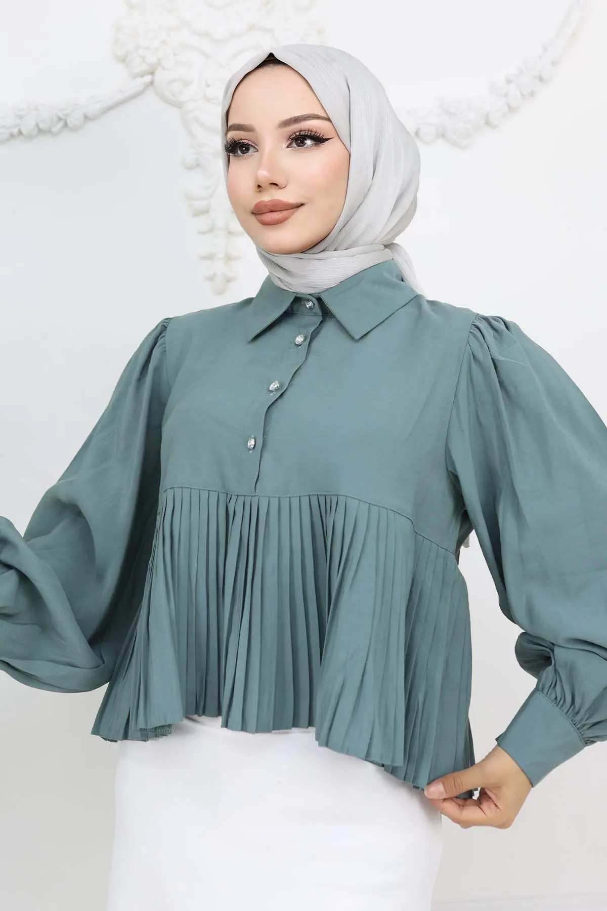 Pleated Short Shirt