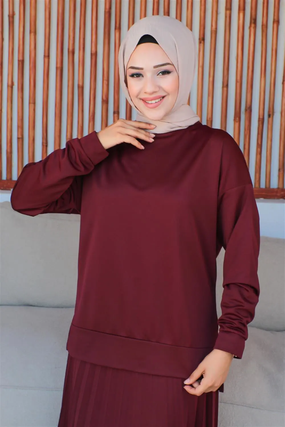 Pleated Skirt Sports Suit-detail