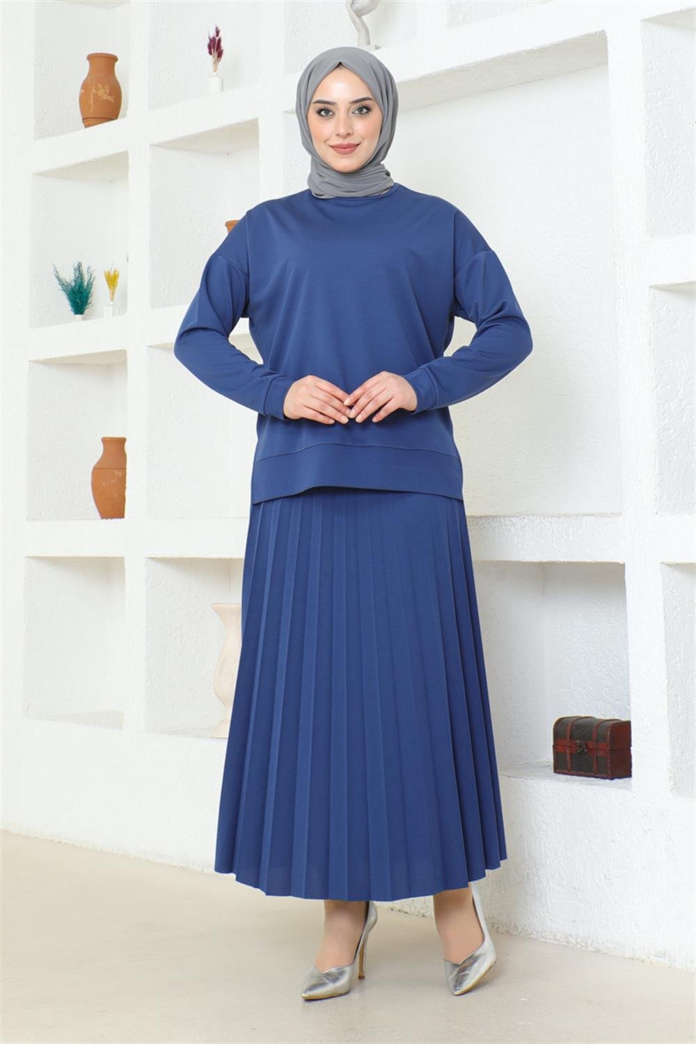 Pleated Skirt Sports Suit