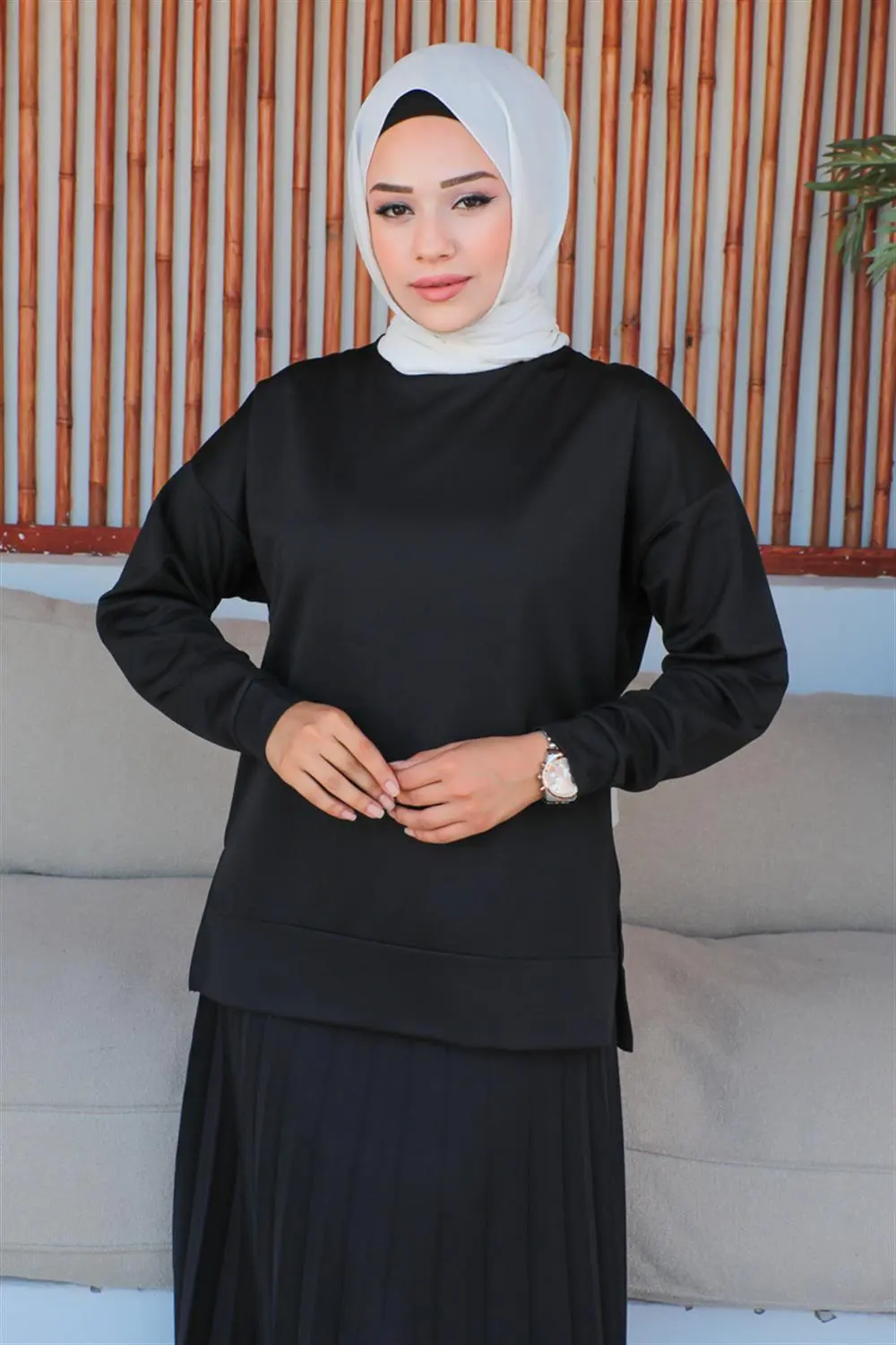 Pleated Skirt Sports Suit-detail