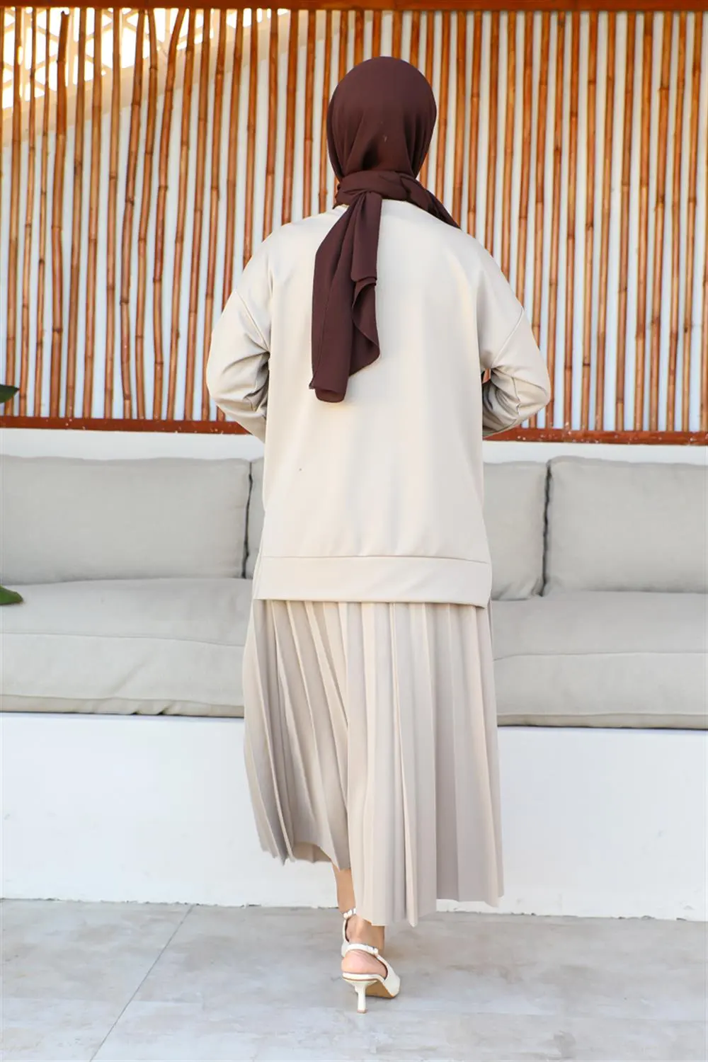 Pleated Skirt Sports Suit-detail