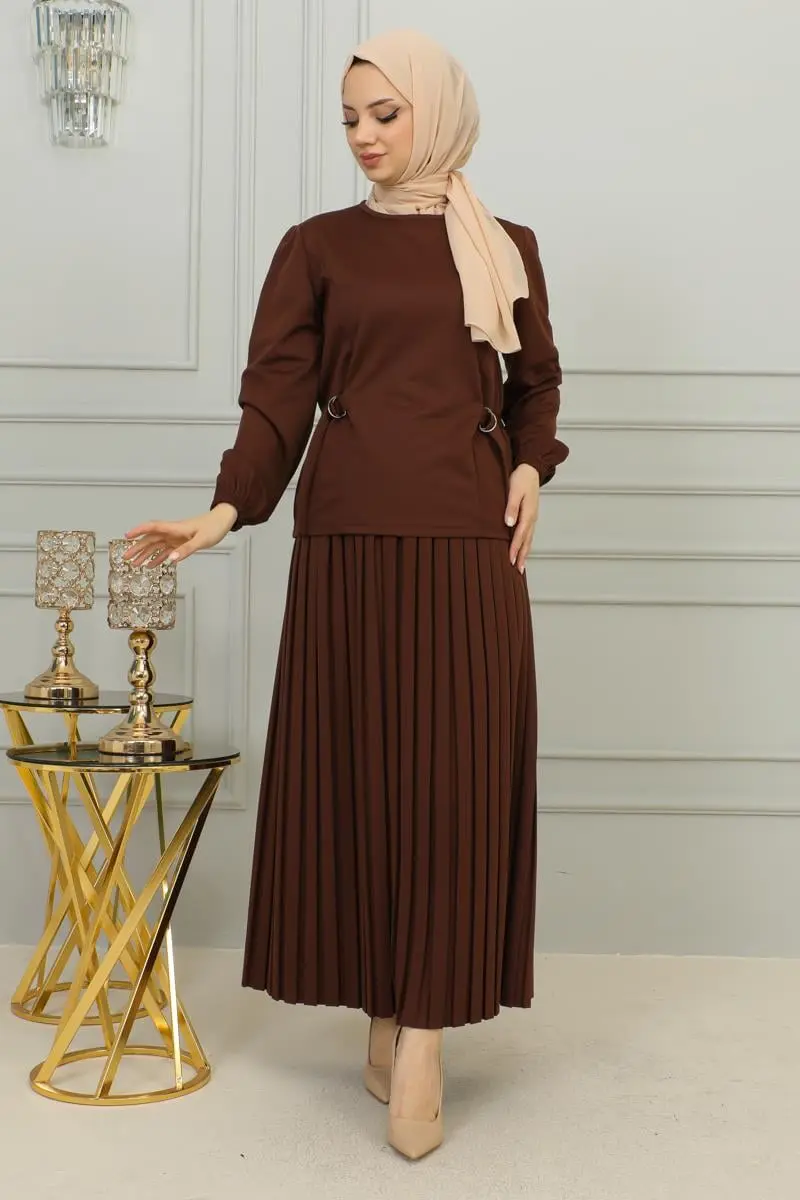 Pleated Suit With Waist Detail-detail