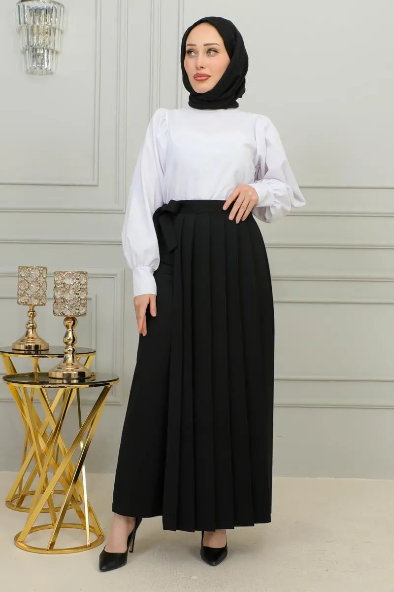 Pleated Trouser Skirt-detail