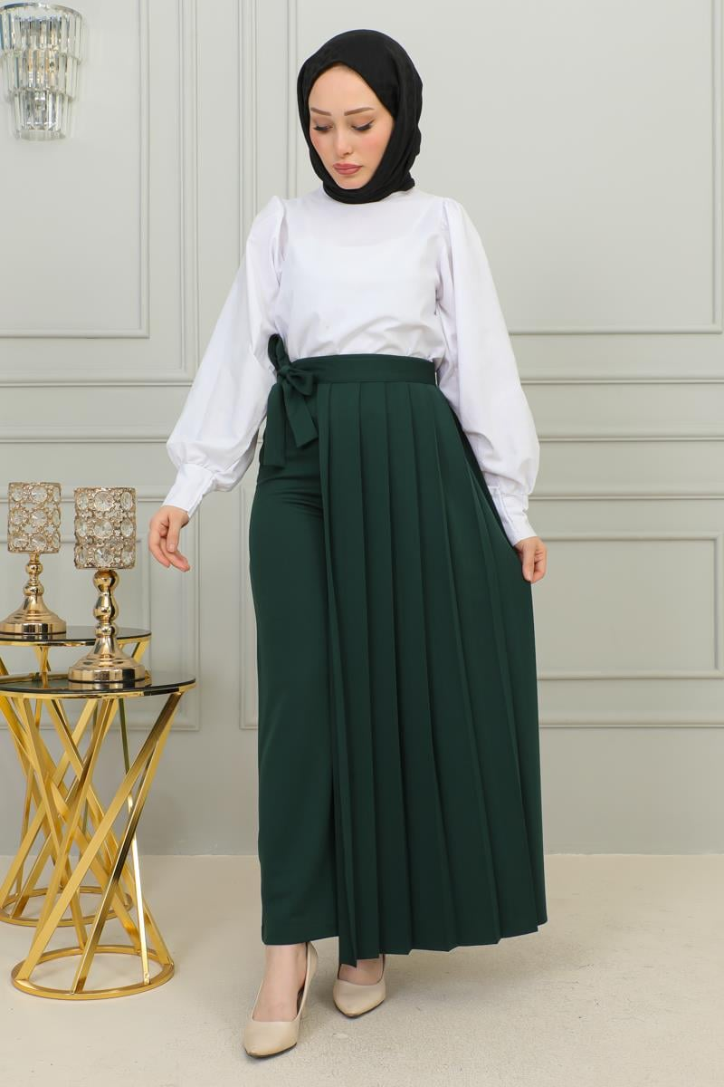 Pleated Trouser Skirt