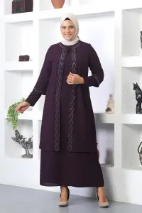 Plus Size Embroidered Evening Suit