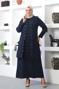 Plus Size Hijab Embroidered Evening Dress