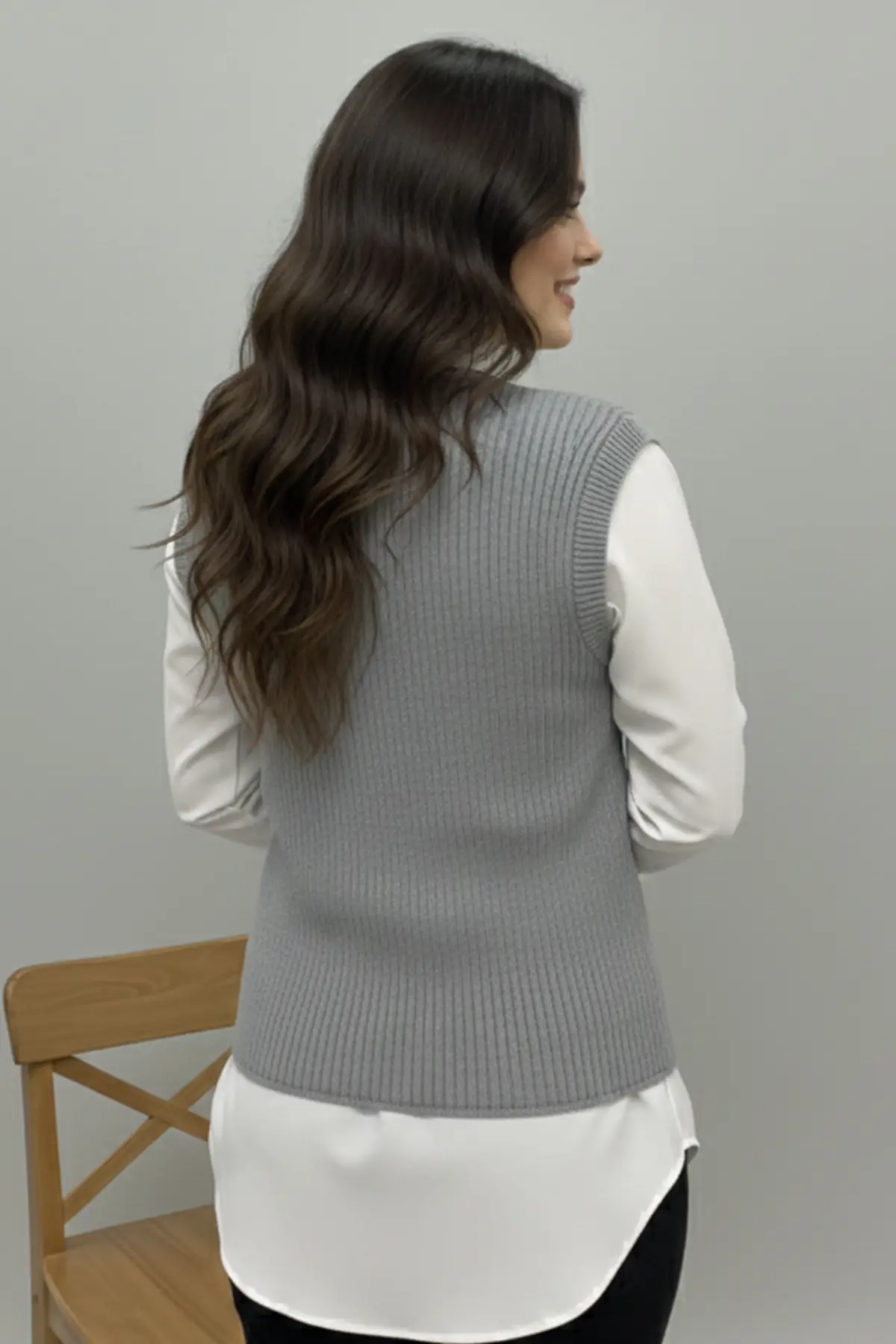 Pocket Knit Vest-detail