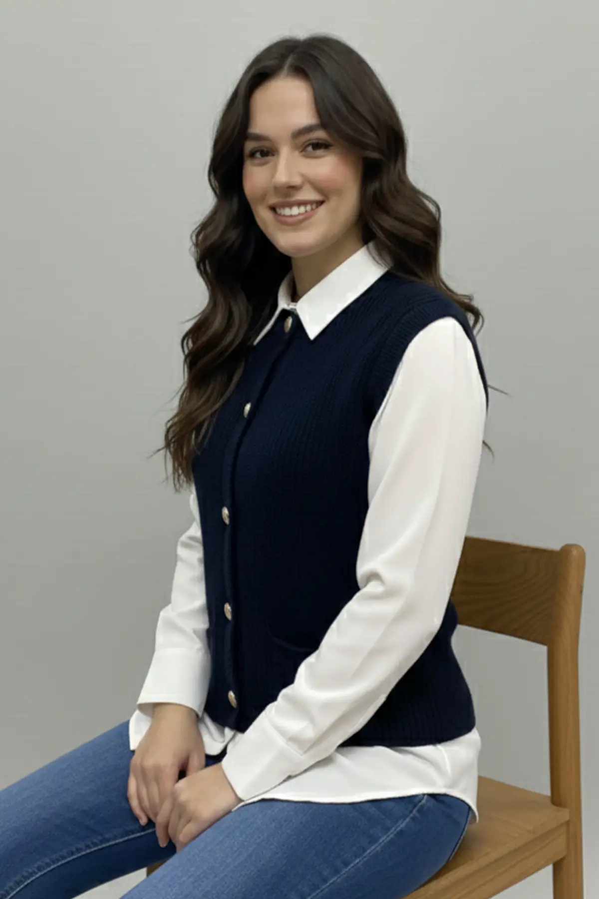 Pocket Knit Vest-detail