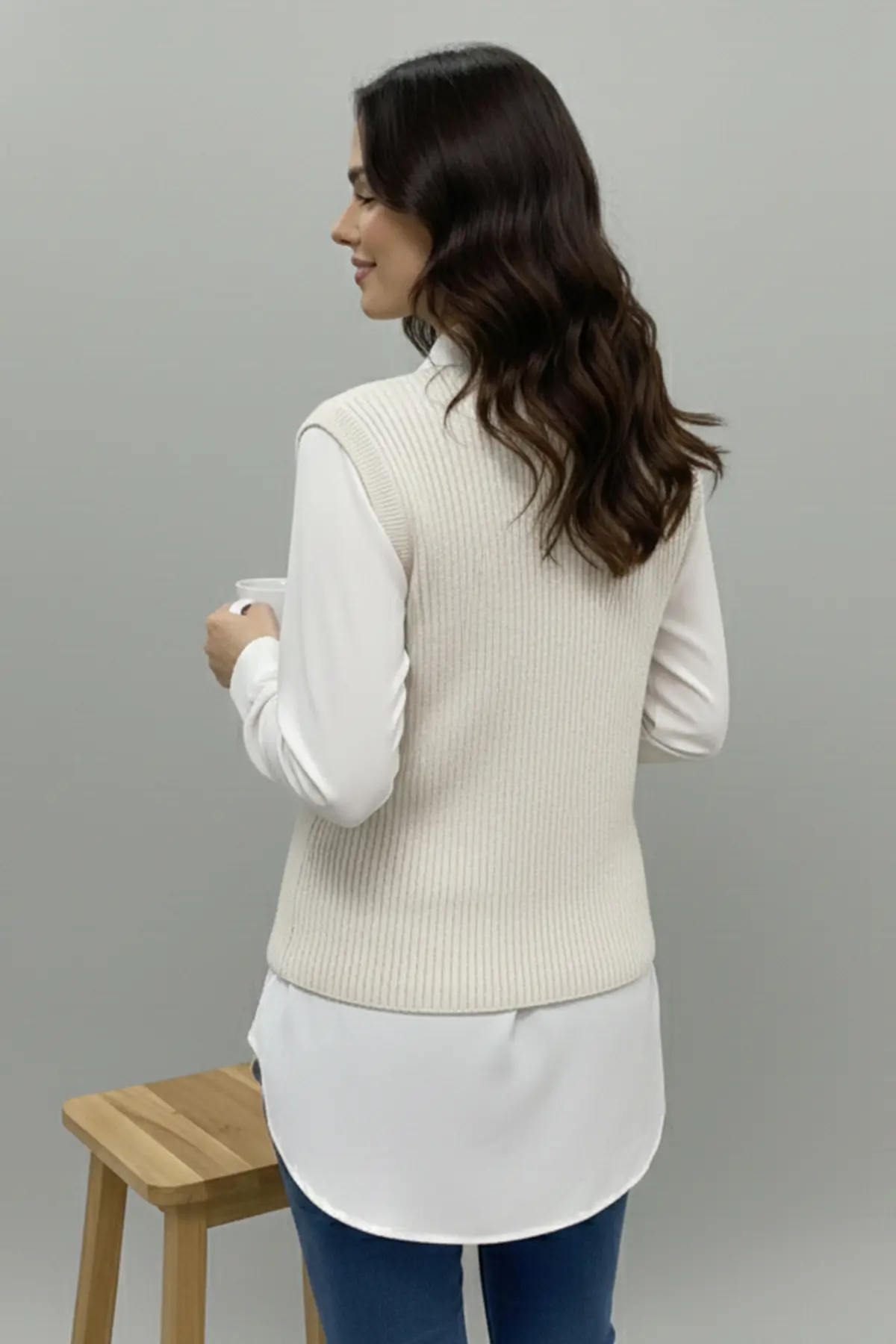 Pocket Knit Vest-detail