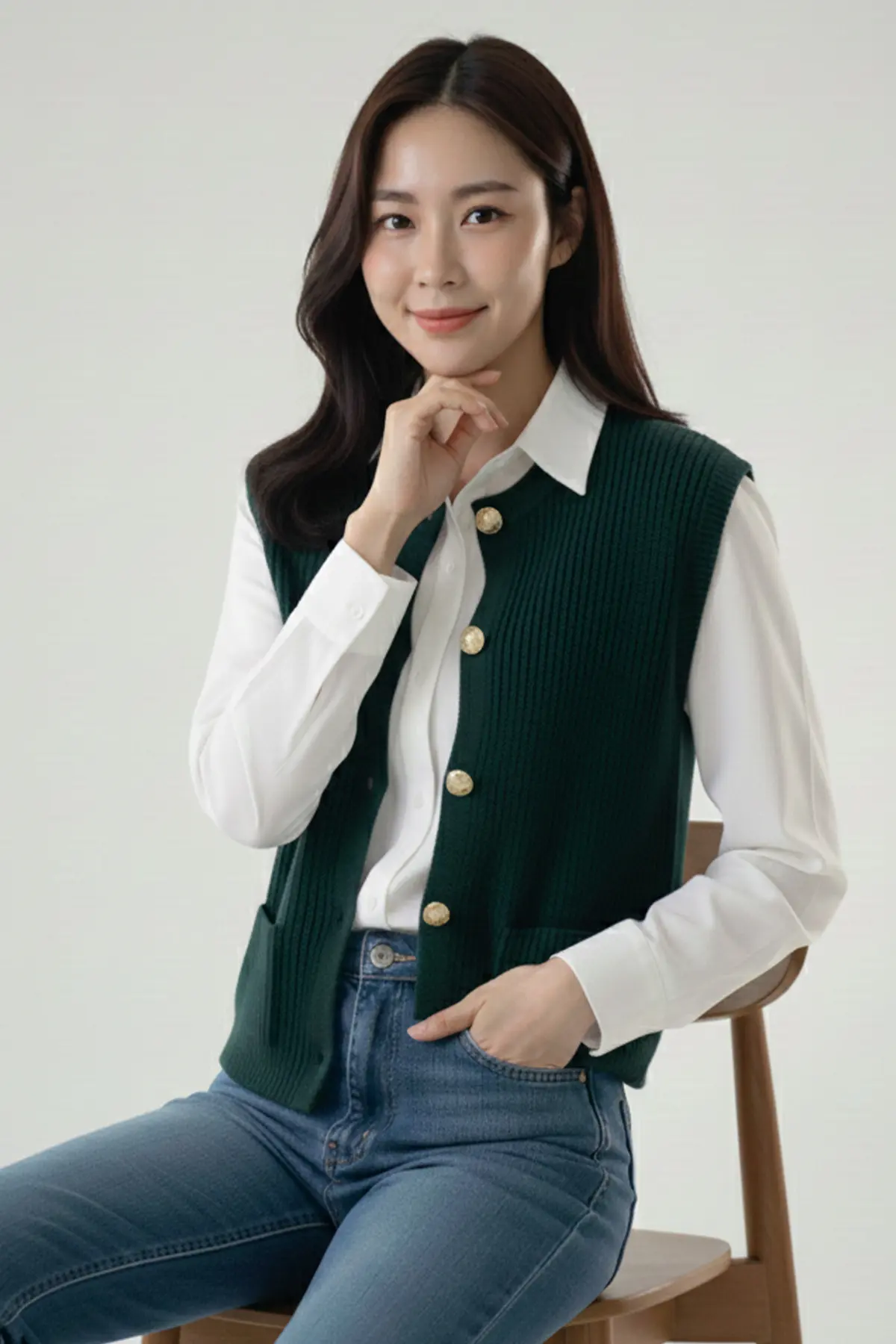 Pocket Knit Vest-detail