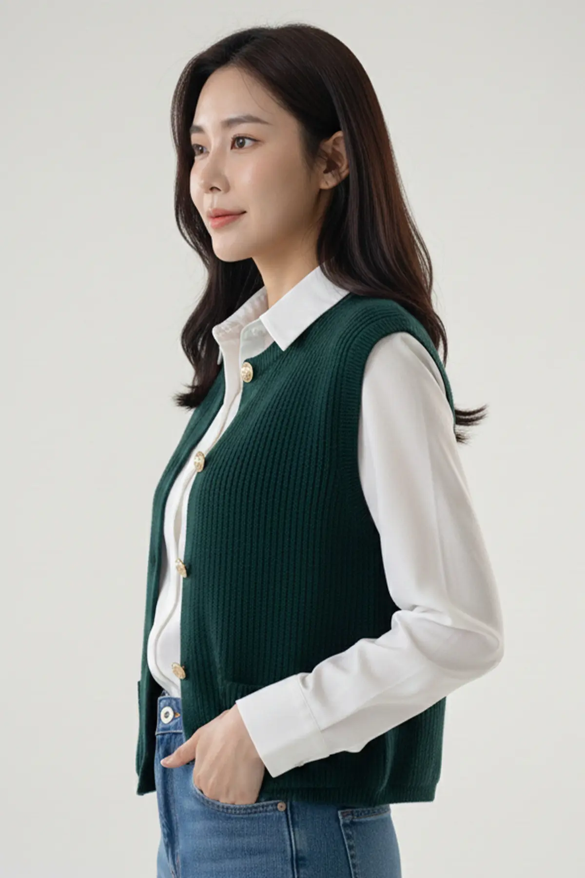 Pocket Knit Vest-detail