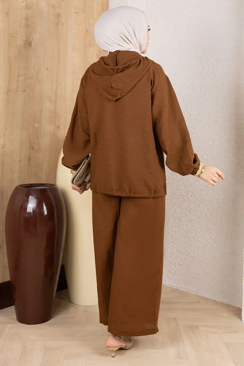 Pocketed Casual Suit 0364 Brown-detail