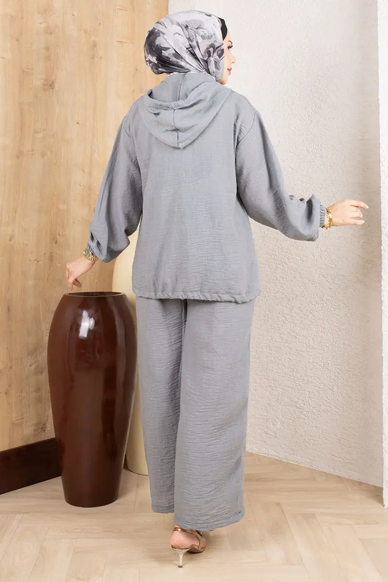 Pocketed Casual Suit 0364 Grey-detail