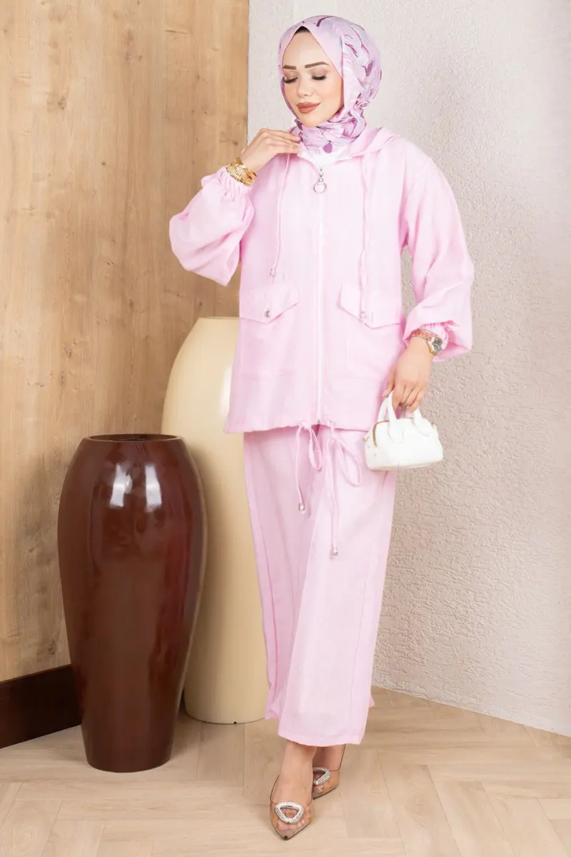 Pocketed Casual Suit 0364 Pink-detail