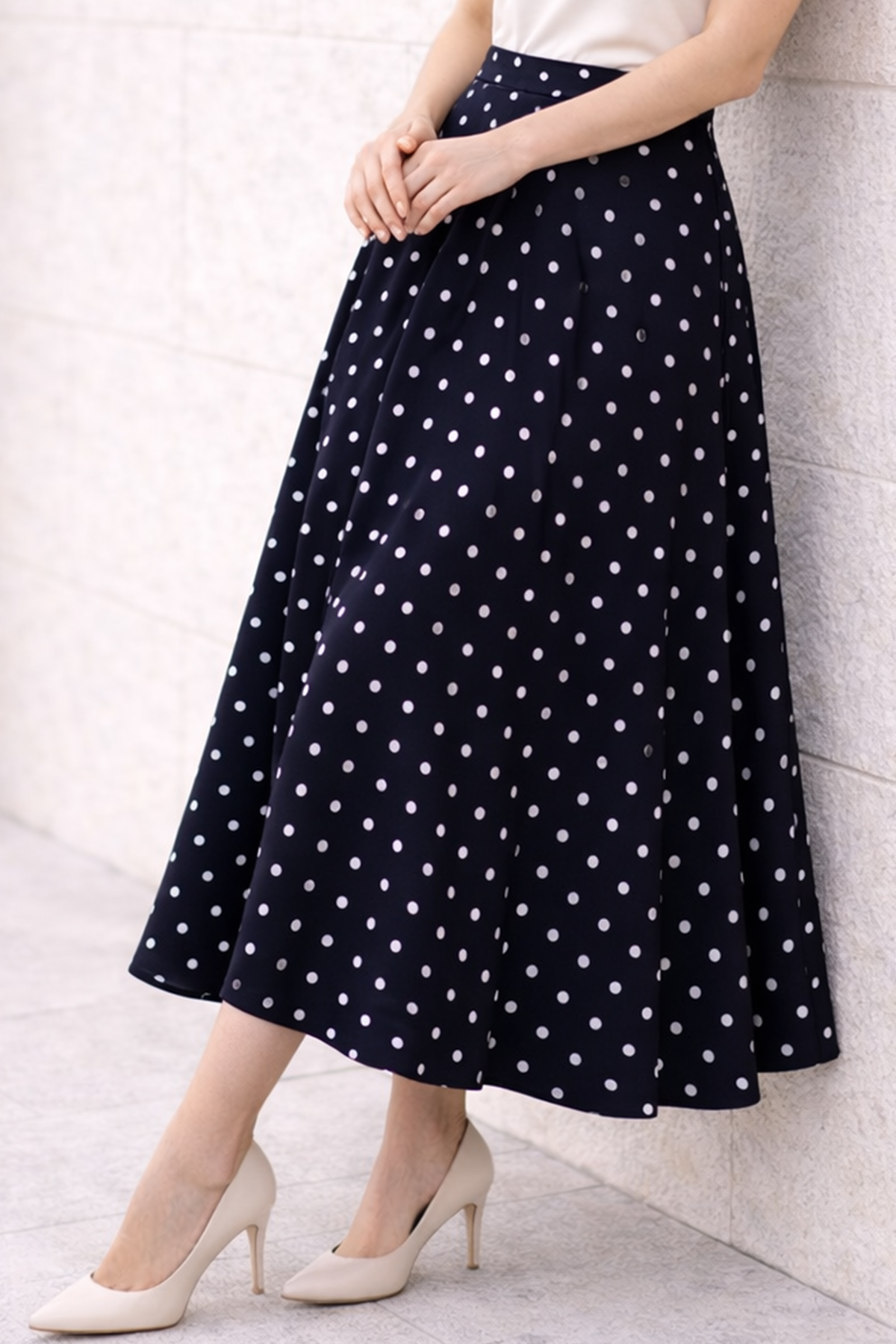 Polka Dot Chiffon Hijab Skirt