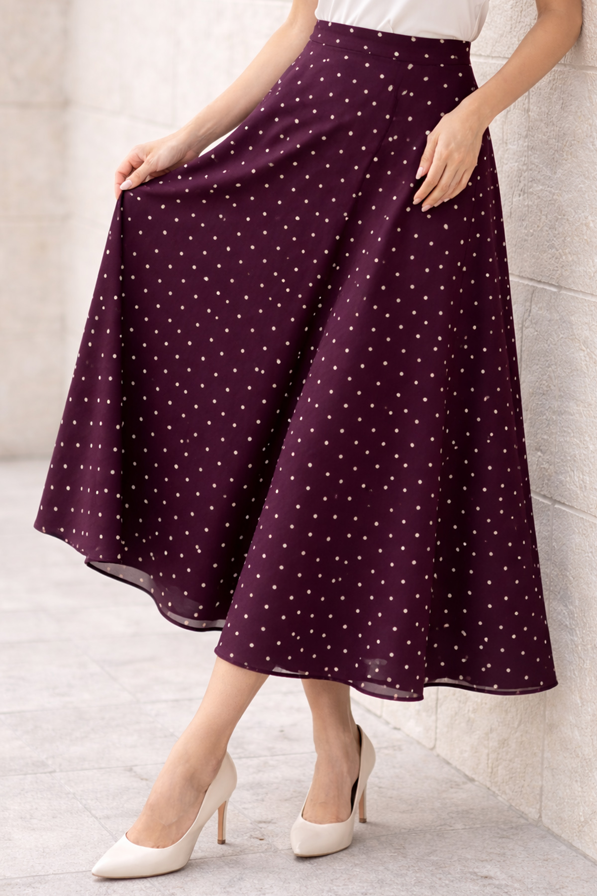 Polka Dot Chiffon Hijab Skirt