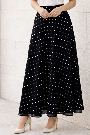 Polka Dot Chiffon Hijab Skirt