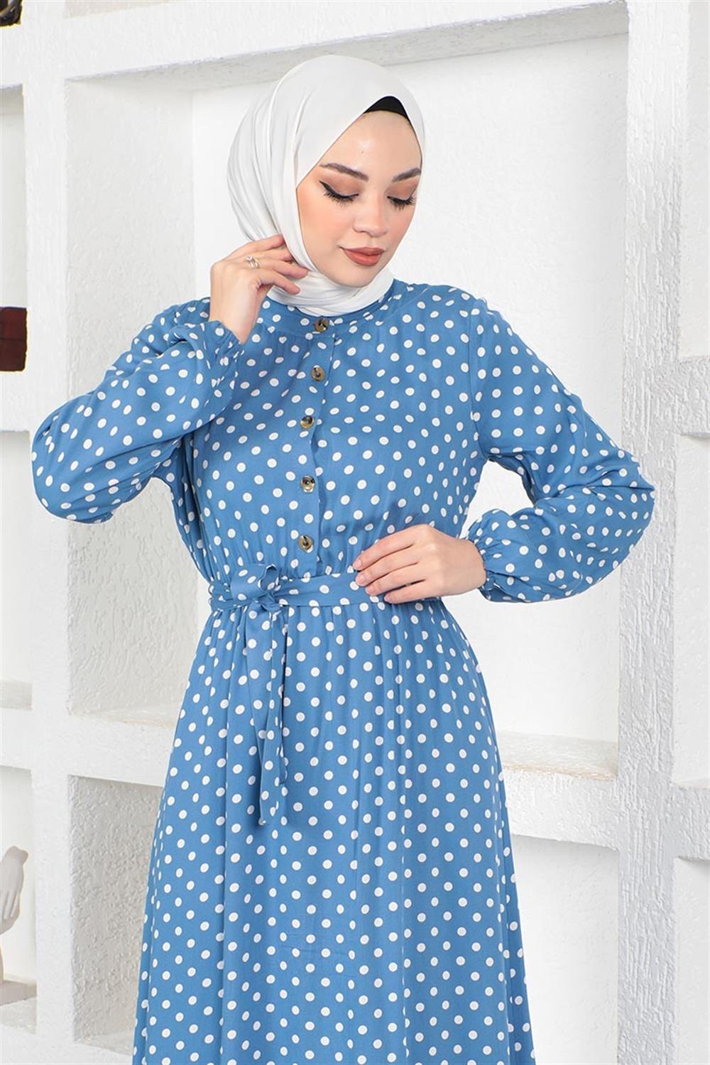 Polka Dot Patterned Viscose Dress