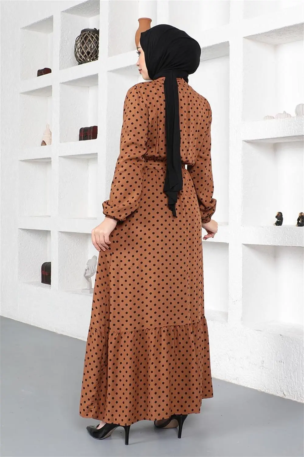 Polka Dot Patterned Viscose Dress-detail