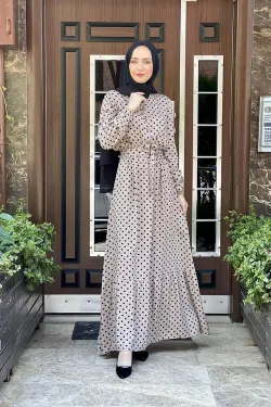 Polka Dot Patterned Viscose Dress