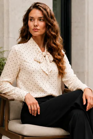 Polka Dot Shirt With Scarf