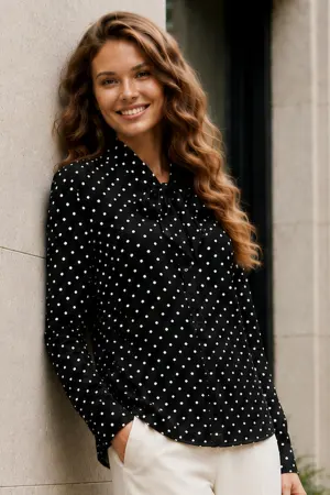 Polka Dot Shirt With Scarf