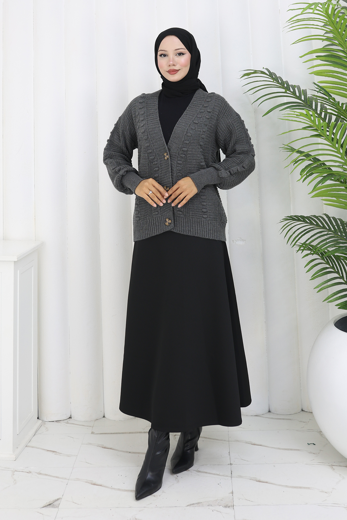 Pompom Knitted Cardigan