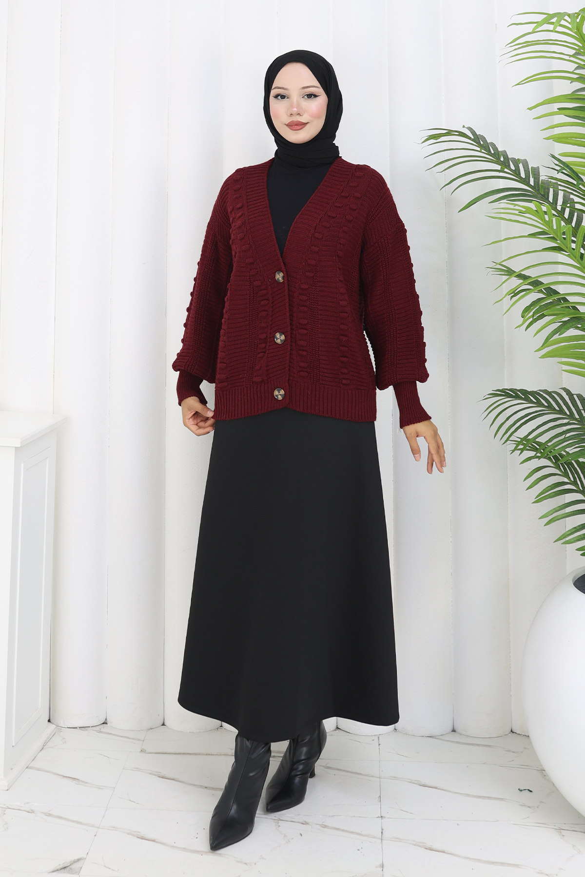 Pompom Knitted Cardigan