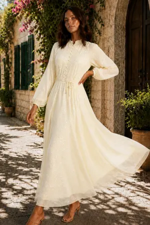 Printed Buttoned Hijab Dress
