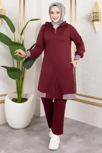 Ribbed Detailed Sports Suit