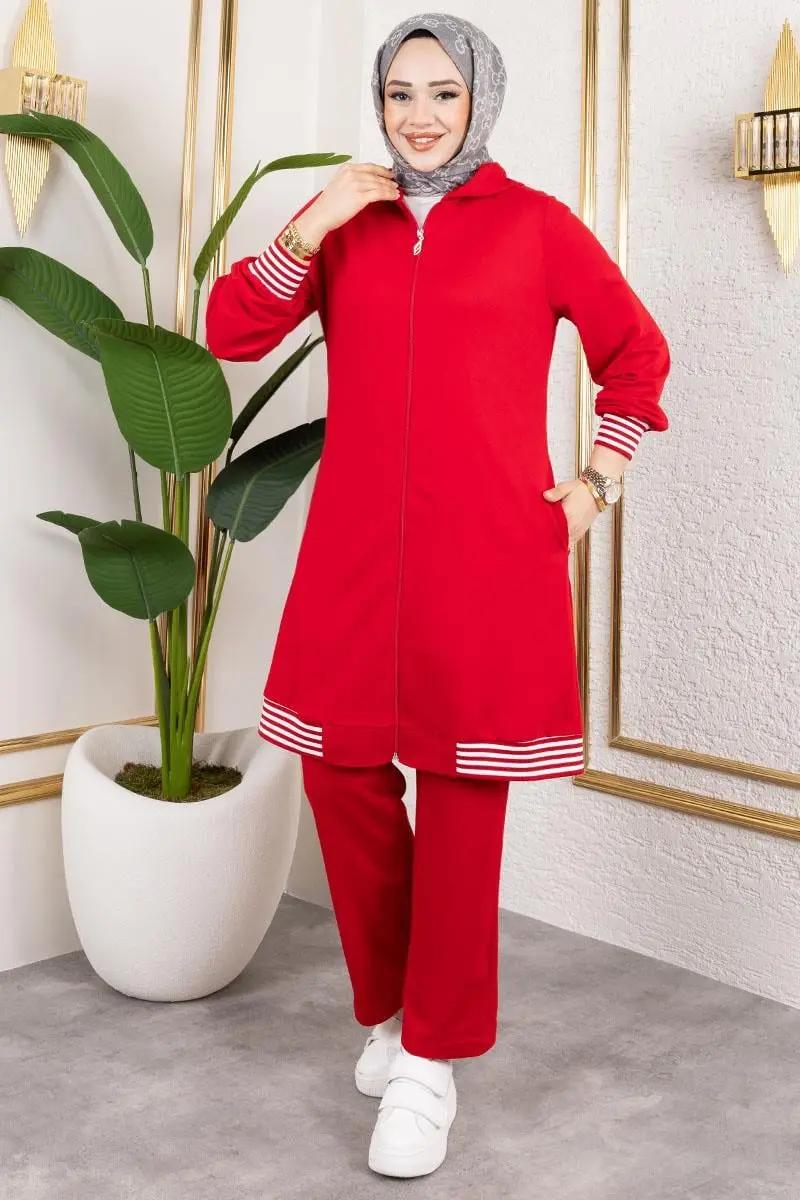 Ribbed Detailed Sports Suit-detail