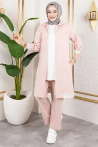 Ribbed Detailed Sports Suit