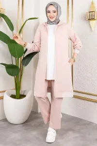 Ribbed Detailed Sports Suit